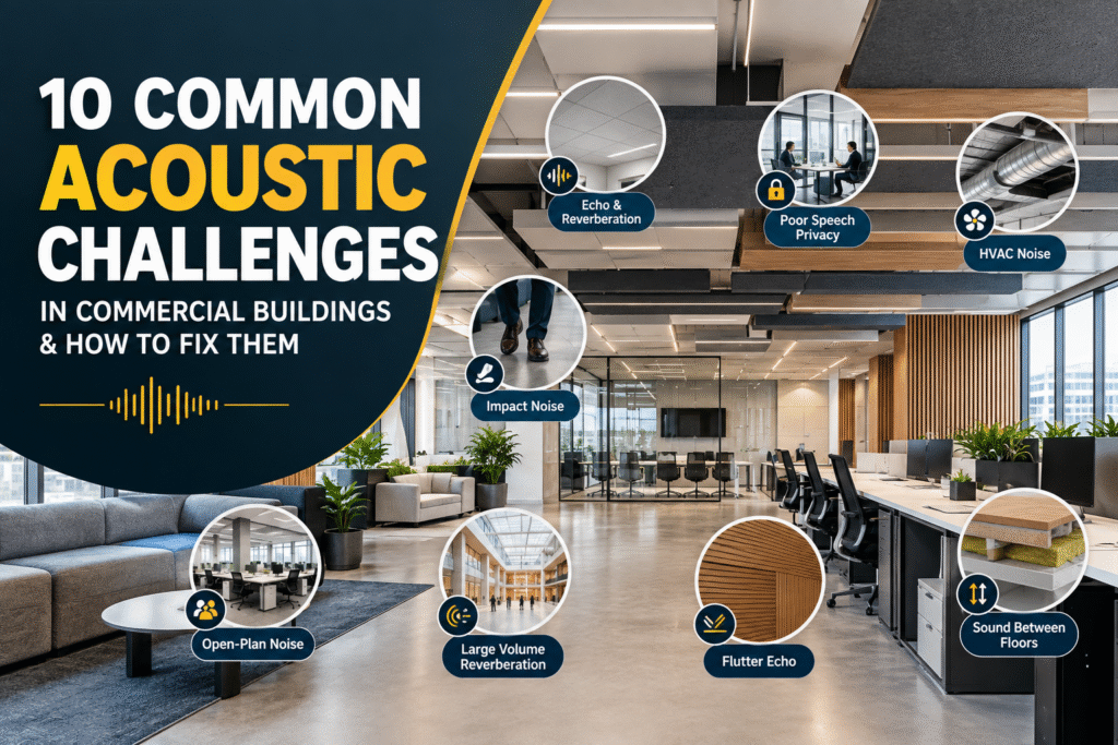 10 Common Acoustic Challenges in Commercial Buildings & How to Fix Them