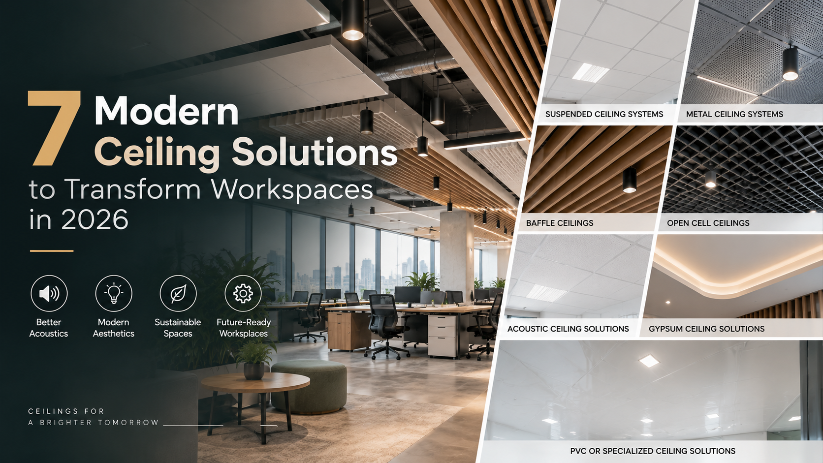 7 Modern Ceiling Solutions to Transform Workspaces in 2026