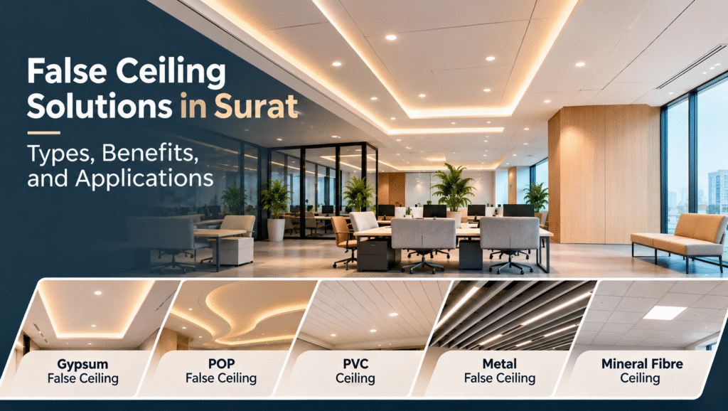 False Ceiling Solutions in Surat: Types, Benefits, and Applications