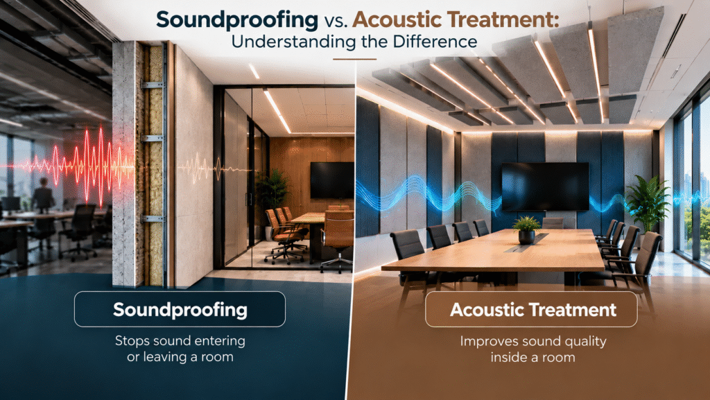 Soundproofing vs. Acoustic Treatment: Understanding the Difference